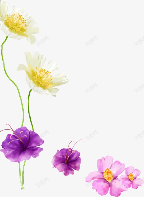 春天白紫色花朵装饰png免抠素材_88icon https://88icon.com 春天 紫色 花朵 装饰