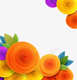 彩色折纸花朵插画素材
