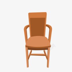 手绘卡通棕色舒适椅子素材