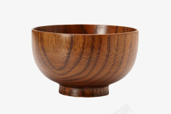 棕色容器加高木质纹理空的木制碗素材