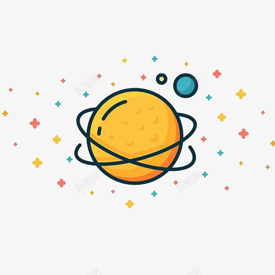 黄色星球png免抠素材_88icon https://88icon.com PPT mbe风格 创意 扁平化 手绘 设计感