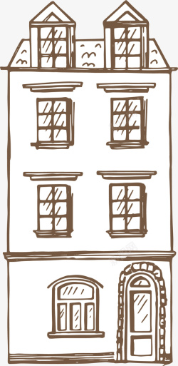 建筑速写手绘手绘速写建筑房屋别墅房矢量图高清图片