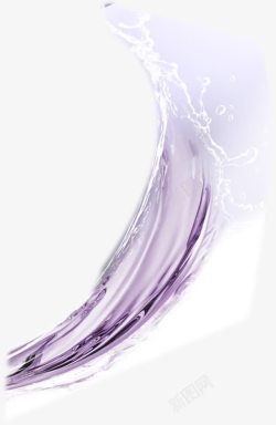 春季紫色高端护肤品水花素材