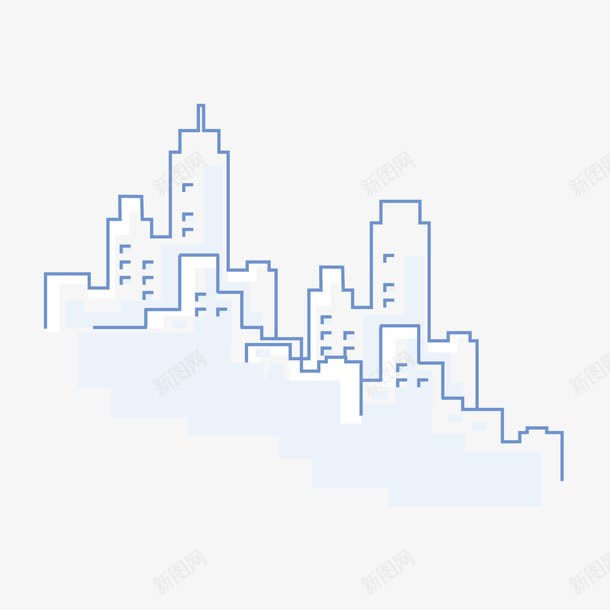 手绘线描城市建筑png免抠素材_88icon https://88icon.com 城市 建筑 手绘 线描