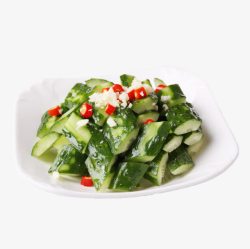 美味海苔片产品实物家常菜蒜泥黄瓜高清图片
