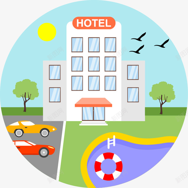 旅馆HOTEL卡通手绘图png免抠素材_88icon https://88icon.com PNG PNG背景 免抠 免抠背景 免费下载 广告设计 手绘卡通 旅馆HOTEL卡通手绘图 矢量手绘标签