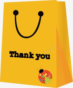 定制环保袋创意商场手提黄色购物袋高清图片