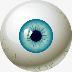 眼球血管卡通立体眼球蓝色眼仁元素矢量图高清图片