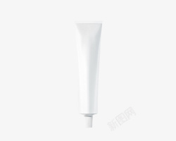 纯白色小支装的牙膏管实物素材