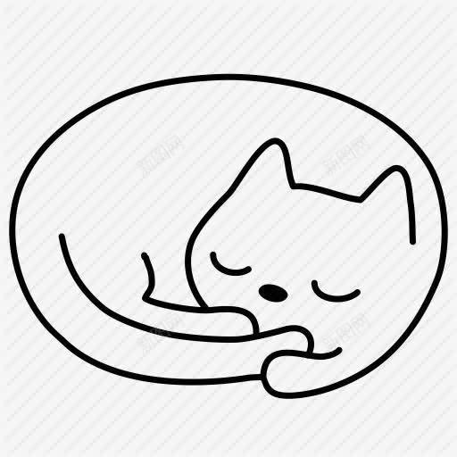 创意手绘睡觉的小猫咪png免抠素材_88icon https://88icon.com 创意 卖萌小猫 睡觉