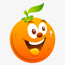 扁平化笑脸扁平化水果可爱橘子高清图片