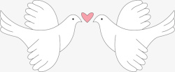 白色浪漫接吻鸽子素材