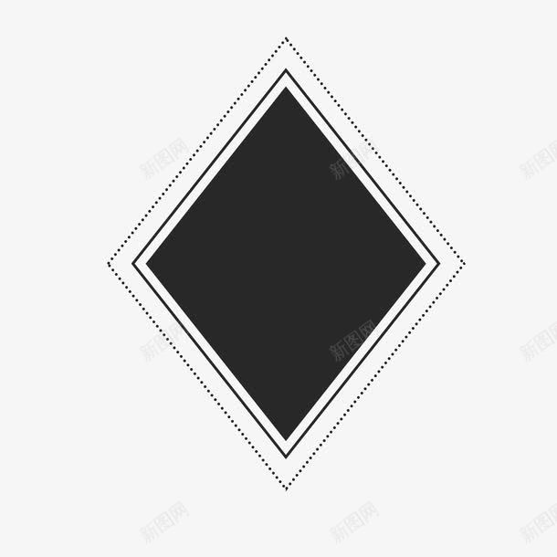 黑色菱形png免抠素材_88icon https://88icon.com 几何图形 棱角 菱形 黑色 黑色线条