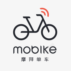 黑色精致自行车黑色创意摩拜单车logo图标高清图片