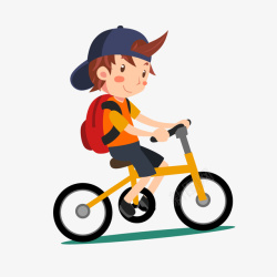 骑自行车的小男孩素材