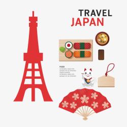 日本文化东京铁塔元素素材