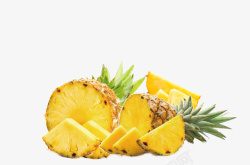 夏季水果促销展板黄色美味菠萝水果高清图片