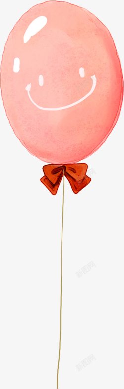 手绘卡通粉色气球素材