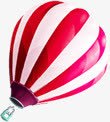红色卡通热气球氢气球素材