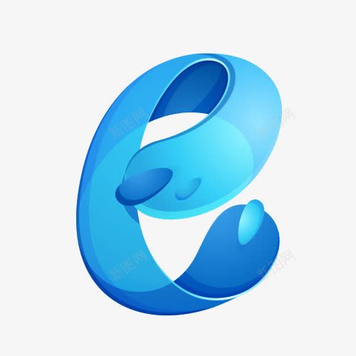 Epng免抠素材_88icon https://88icon.com 光泽 字母 水滴 水滴字体 蓝色