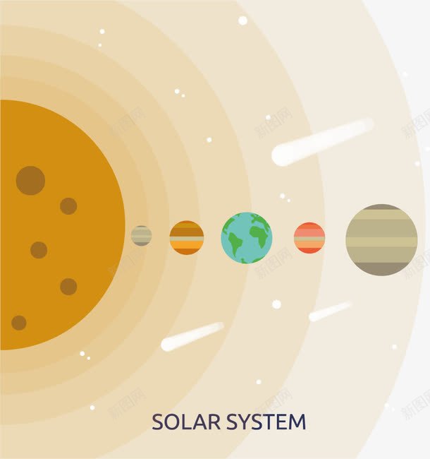 创意航空航天扁平化矢量图ai免抠素材_88icon https://88icon.com 九大行星 卡通元素 商务 太阳系 宇宙 广告设计 扁平化 星球 矢量图 航空航天