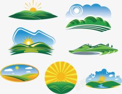 矢量田野风景自然风景logo图标高清图片