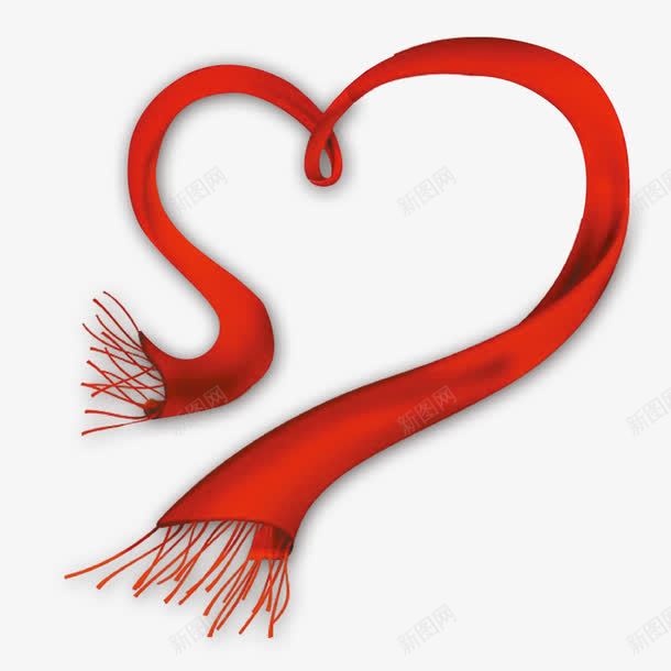 唯美围巾png免抠素材_88icon https://88icon.com 丝带 围巾 彩绸 心形 爱心 爱的温度 红绸