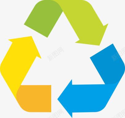 绿色能源图标彩色循环箭头图标图标