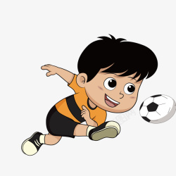 可爱孩子创意踢足球矢量图素材