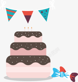 糖块彩旗蛋糕糖块卡通蛋糕生日高清图片