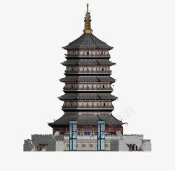 杭州景观复古雷峰塔模型系列高清图片