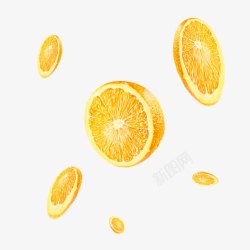 金黄色水果切片照顾橘子素材