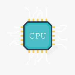 CPU内核芯片矢量图素材
