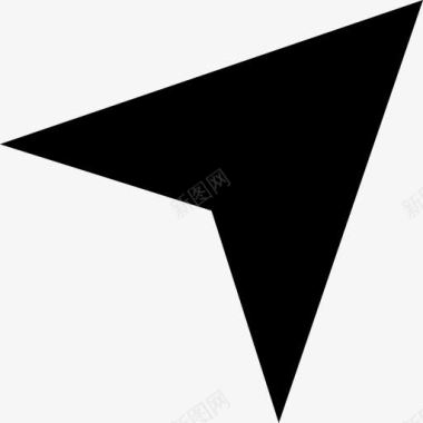 黑色高大上箭头指向右上方三角形的黑色形状象征图标图标