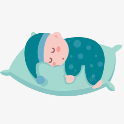 婴儿摇篮睡觉卡通可爱睡觉的小孩子高清图片