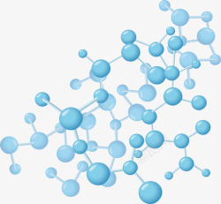 天蓝色分子结构素材