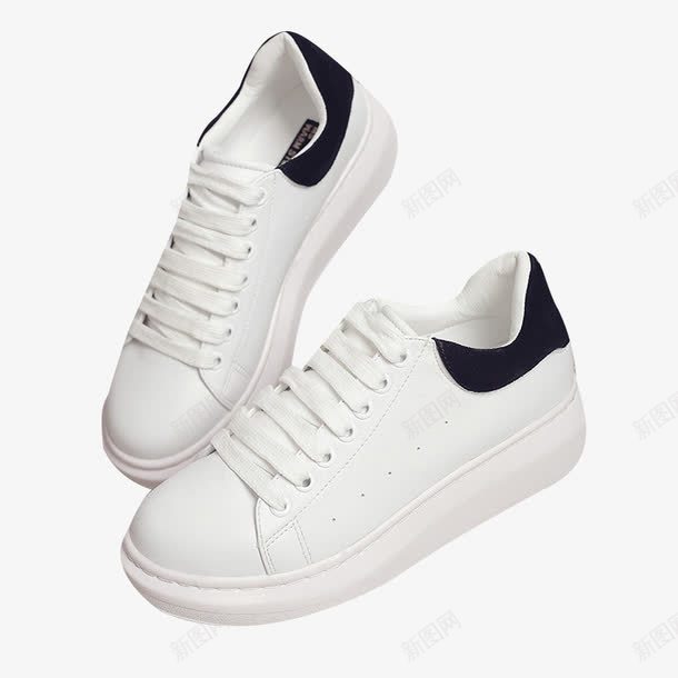 新款透气运动鞋实物png免抠素材_88icon https://88icon.com 小白鞋 白鞋 系带运动鞋 黑边运动鞋