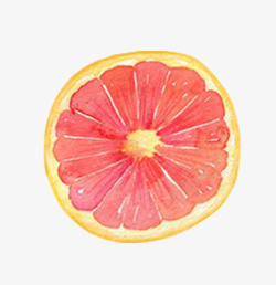 切开果肉切开的红色柚子简图高清图片