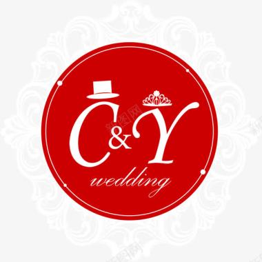 婚礼开场白色帽子皇冠婚礼logo图标图标