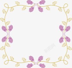 美丽紫色花朵框架素材