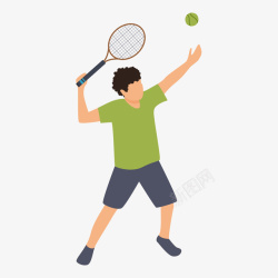 打网球的青春活力男学生矢量图素材