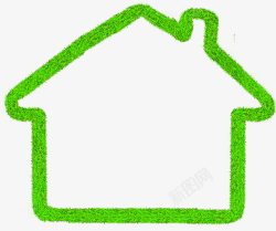 绿色创意小房子手绘风格素材