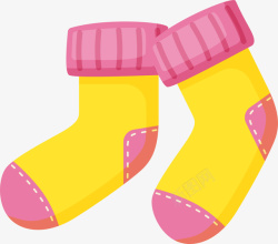 蹒跚学步黄色卡通宝宝袜子高清图片
