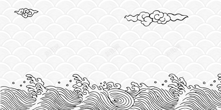 中国风传统祥云纹海报背景背景