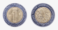 中心价值黑色边缘中心金色的1分古代硬币高清图片