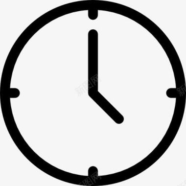 卡通技术素材老圆的时钟图标图标