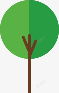 努力成长的树绿色扁平化小树高清图片