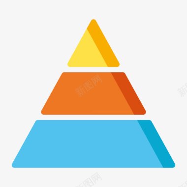 商务矢量彩色三角形数据图标图标