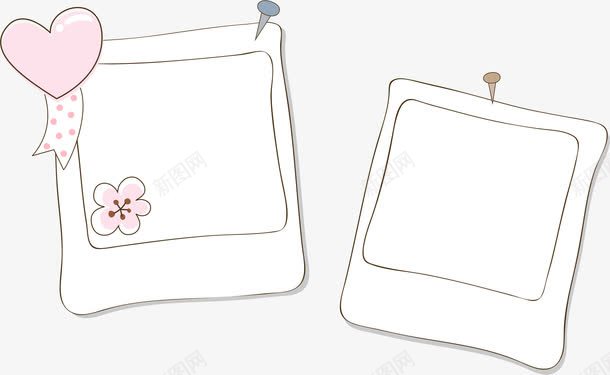粉色爱心边框png免抠素材_88icon https://88icon.com AI 卡通 图钉 手绘 照片墙 爱心 粉色 线条 花朵 边框