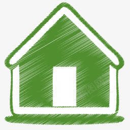 简约立体房子绿色家园图标图标